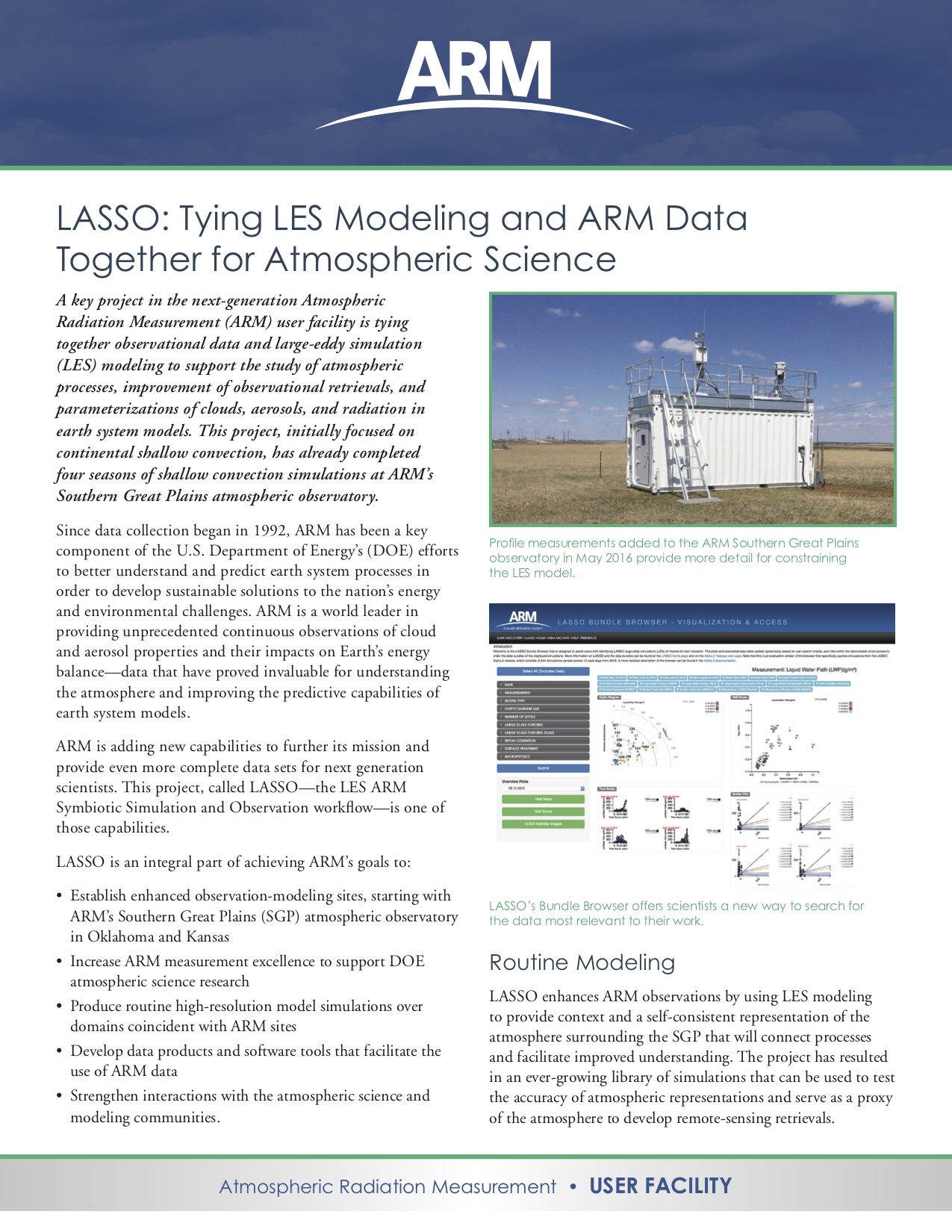 LASSO: Tying LES Modeling and ARM Data Together for Atmospheric Science