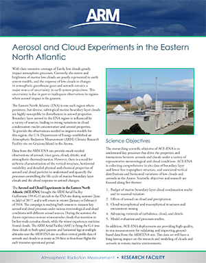 Aerosol and Cloud Experiments in Eastern North Atlantic