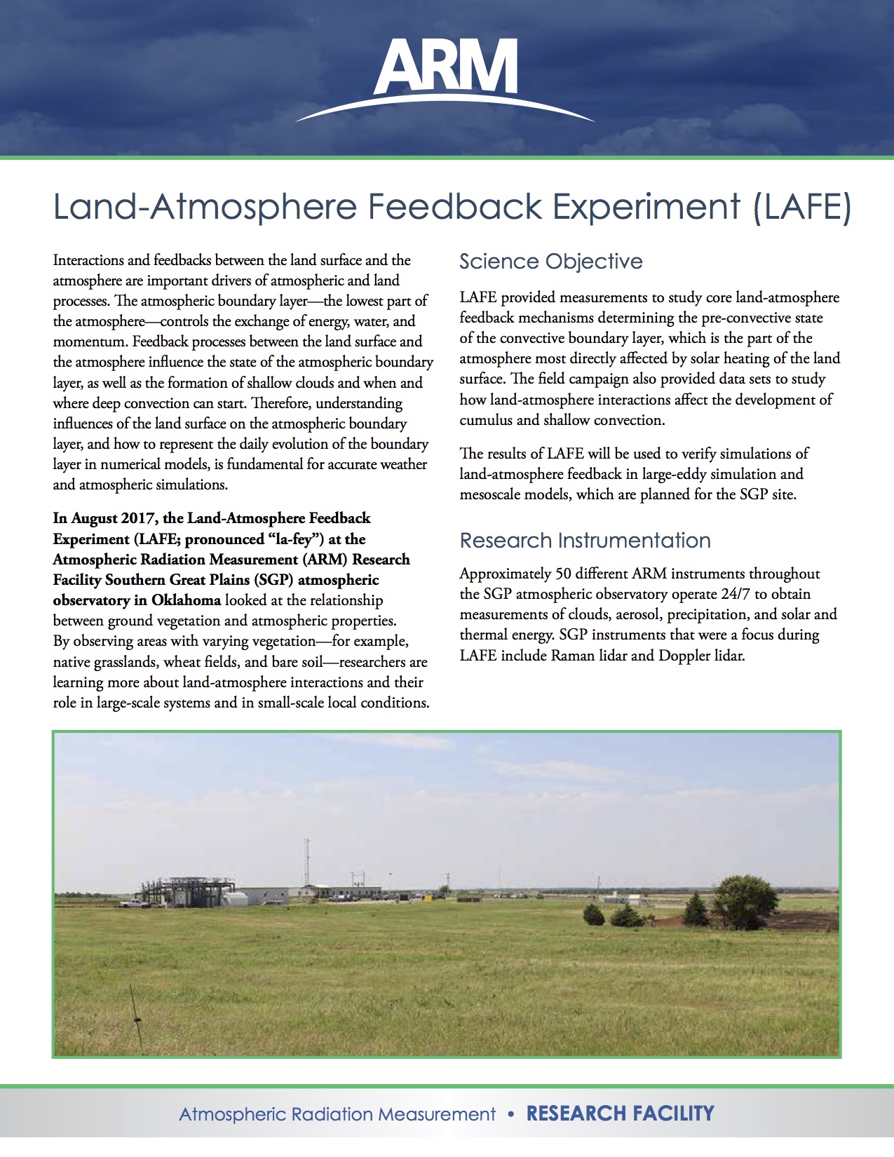 Land-Atmosphere Feedback Experiment (LAFE)