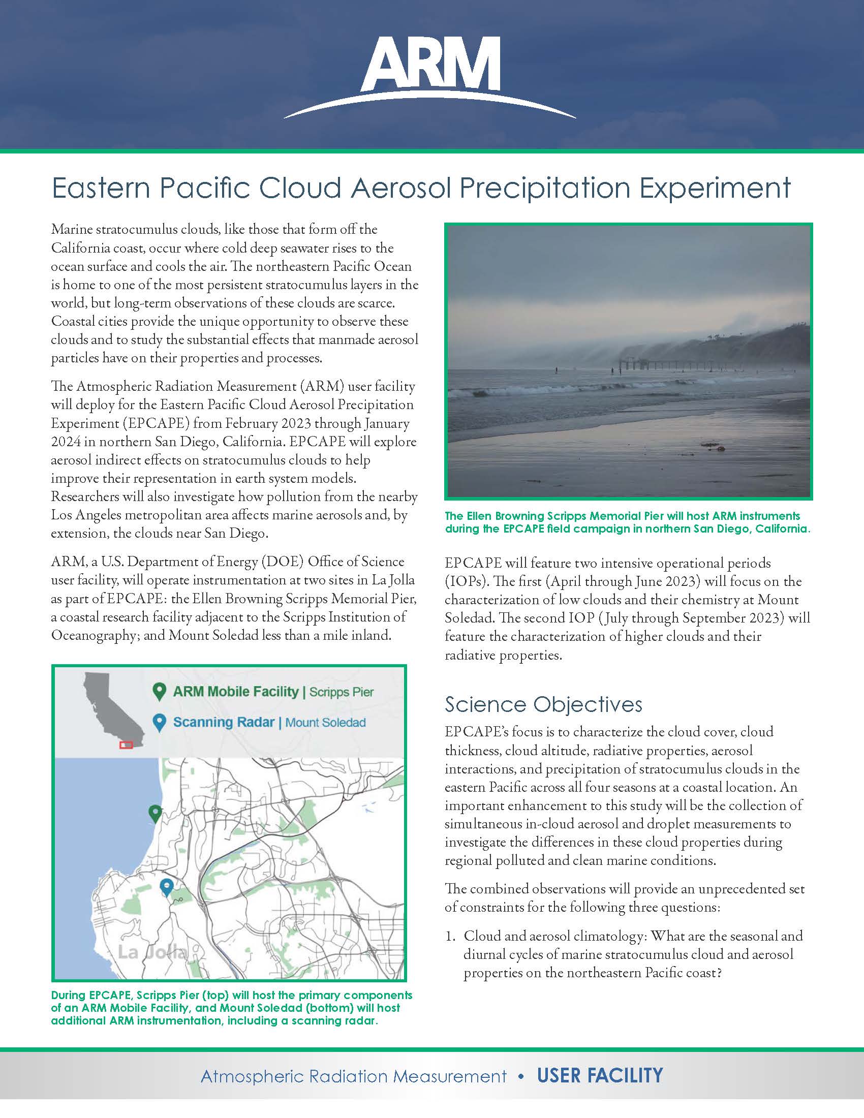 Eastern Pacific Cloud Aerosol Precipitation Experiment (EPCAPE)